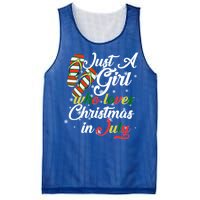 Just A Girl Who Loves Christmas In July Mesh Reversible Basketball Jersey Tank