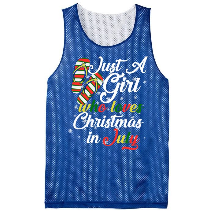 Just A Girl Who Loves Christmas In July Mesh Reversible Basketball Jersey Tank