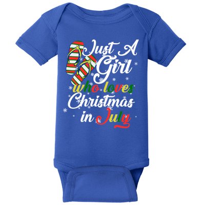 Just A Girl Who Loves Christmas In July Baby Bodysuit