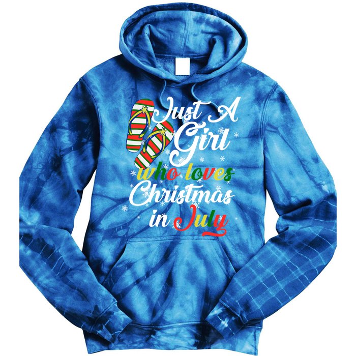 Just A Girl Who Loves Christmas In July Tie Dye Hoodie