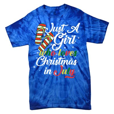 Just A Girl Who Loves Christmas In July Tie-Dye T-Shirt