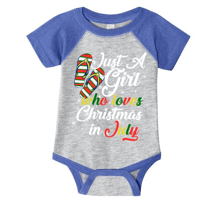 Just A Girl Who Loves Christmas In July Infant Baby Jersey Bodysuit