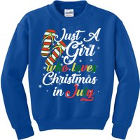 Just A Girl Who Loves Christmas In July Kids Sweatshirt