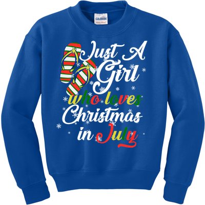 Just A Girl Who Loves Christmas In July Kids Sweatshirt