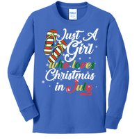 Just A Girl Who Loves Christmas In July Kids Long Sleeve Shirt