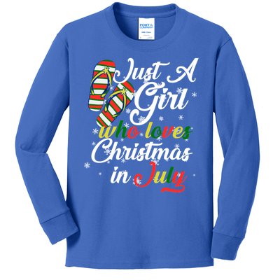 Just A Girl Who Loves Christmas In July Kids Long Sleeve Shirt