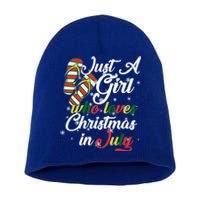 Just A Girl Who Loves Christmas In July Short Acrylic Beanie