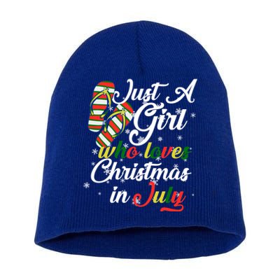 Just A Girl Who Loves Christmas In July Short Acrylic Beanie