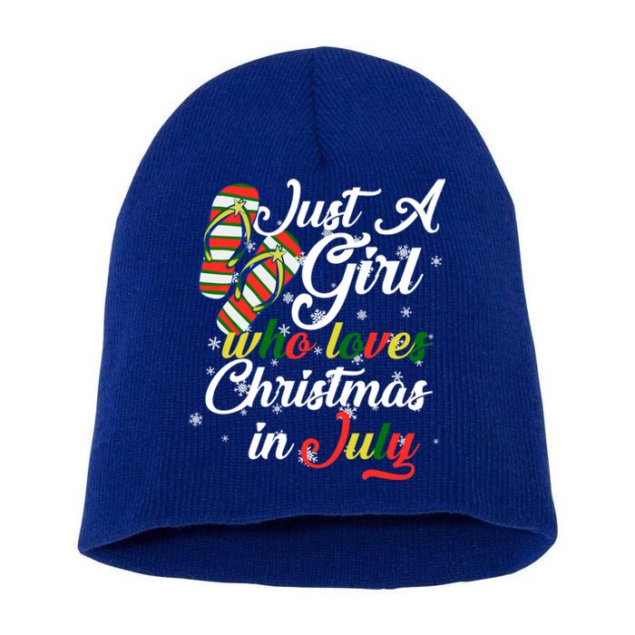 Just A Girl Who Loves Christmas In July Short Acrylic Beanie