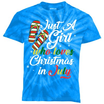 Just A Girl Who Loves Christmas In July Kids Tie-Dye T-Shirt