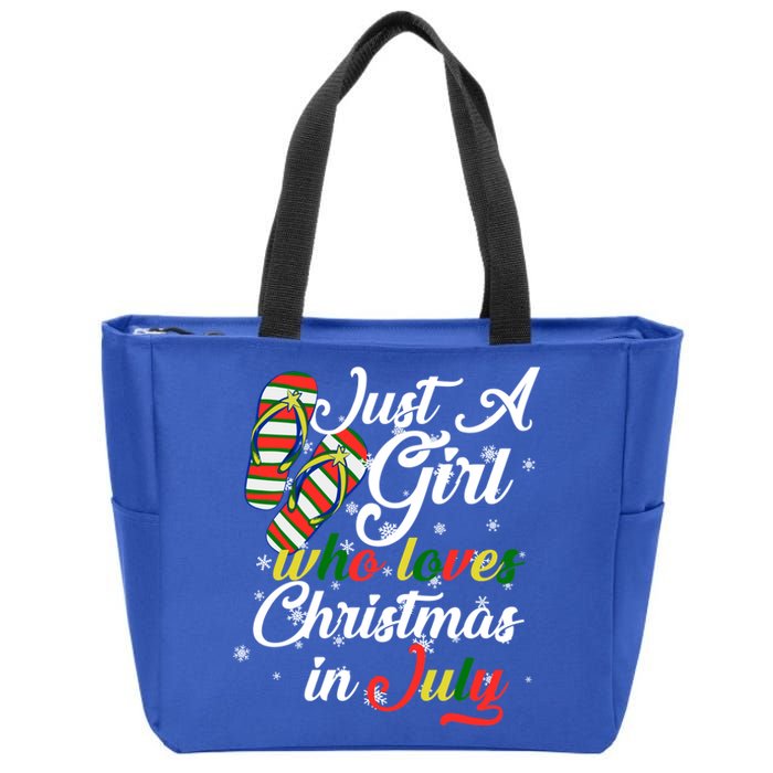 Just A Girl Who Loves Christmas In July Zip Tote Bag