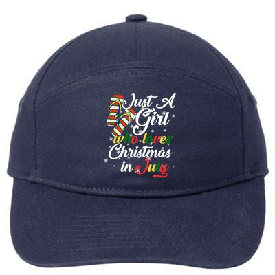 Just A Girl Who Loves Christmas In July 7-Panel Snapback Hat