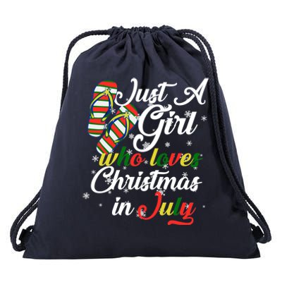 Just A Girl Who Loves Christmas In July Drawstring Bag