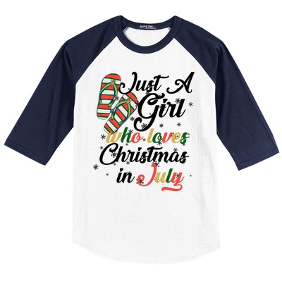 Just A Girl Who Loves Christmas In July Baseball Sleeve Shirt