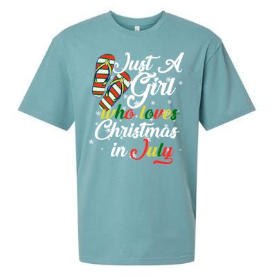 Just A Girl Who Loves Christmas In July Sueded Cloud Jersey T-Shirt