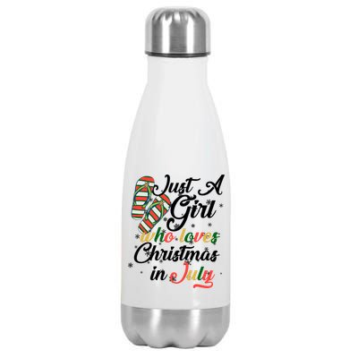 Just A Girl Who Loves Christmas In July Stainless Steel Insulated Water Bottle