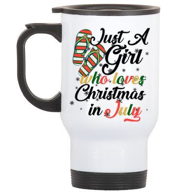 Just A Girl Who Loves Christmas In July Stainless Steel Travel Mug