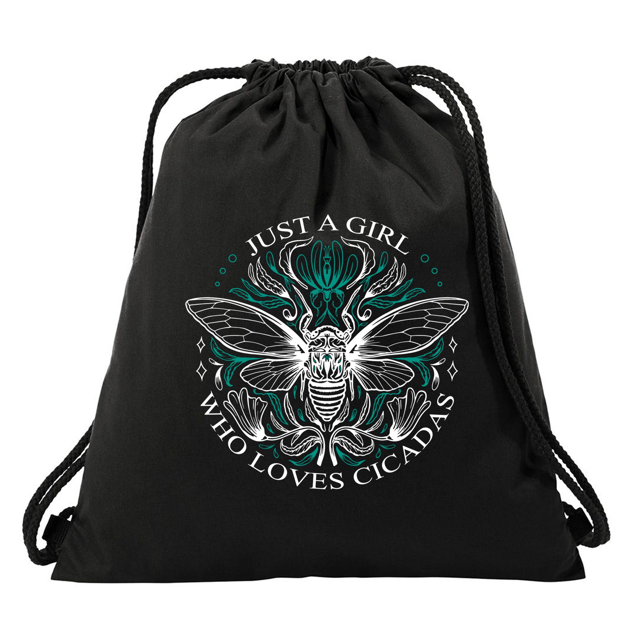 Just A Girl Who Loves Cicadas Drawstring Bag