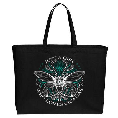 Just A Girl Who Loves Cicadas Cotton Canvas Jumbo Tote