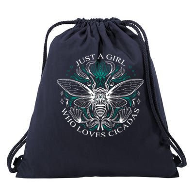 Just A Girl Who Loves Cicadas Drawstring Bag