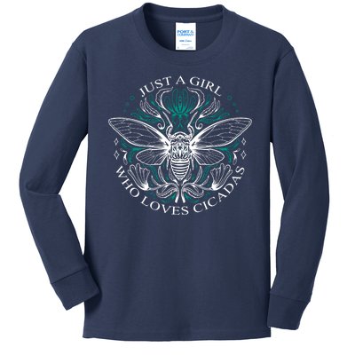 Just A Girl Who Loves Cicadas Kids Long Sleeve Shirt