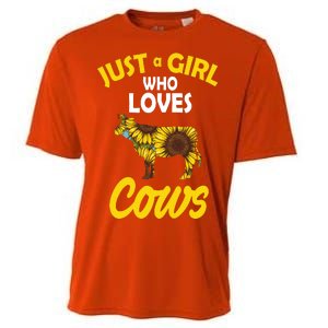 Just A Girl Who loves Cows Flowers Cooling Performance Crew T-Shirt