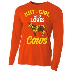 Just A Girl Who loves Cows Flowers Cooling Performance Long Sleeve Crew