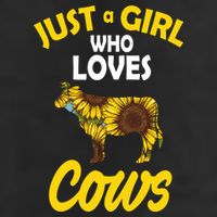 Just A Girl Who loves Cows Flowers 7 Panel Mesh Trucker Snapback Hat