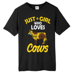 Just A Girl Who loves Cows Flowers Tall Fusion ChromaSoft Performance T-Shirt