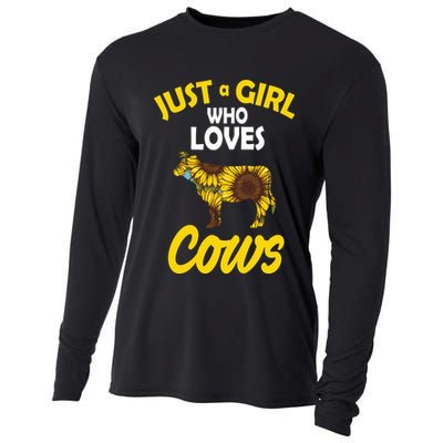 Just A Girl Who loves Cows Flowers Cooling Performance Long Sleeve Crew