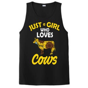 Just A Girl Who loves Cows Flowers PosiCharge Competitor Tank