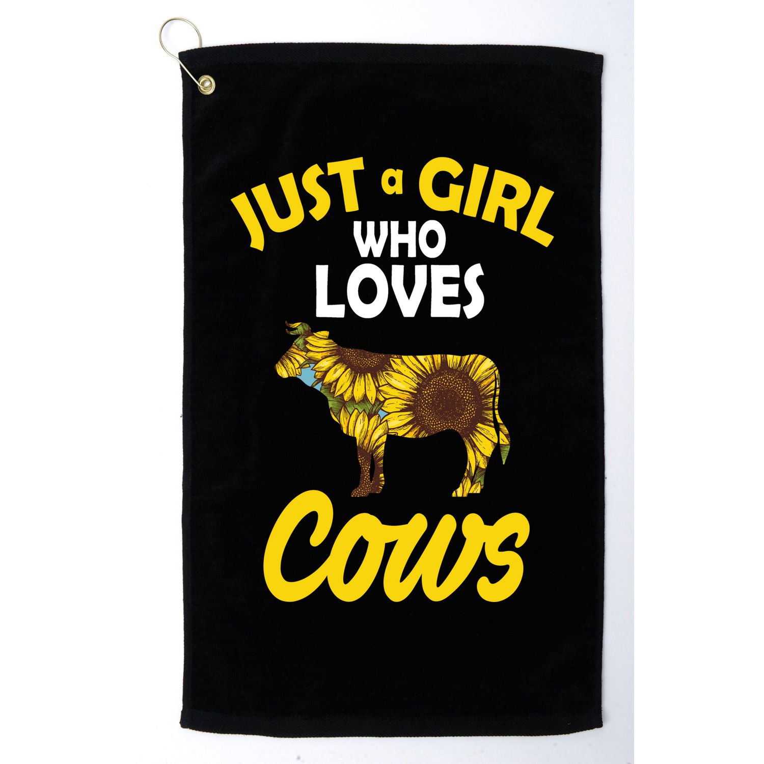 Just A Girl Who loves Cows Flowers Golf Towel