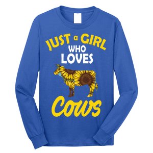 Just A Girl Who loves Cows Flowers Long Sleeve Shirt