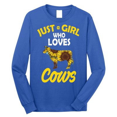 Just A Girl Who loves Cows Flowers Long Sleeve Shirt