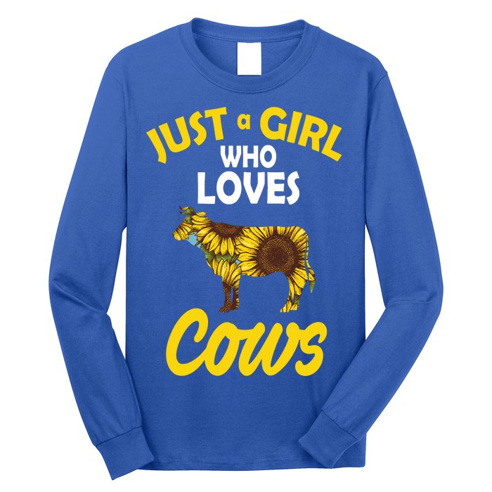 Just A Girl Who loves Cows Flowers Long Sleeve Shirt