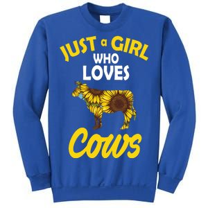 Just A Girl Who loves Cows Flowers Sweatshirt