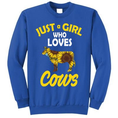Just A Girl Who loves Cows Flowers Sweatshirt