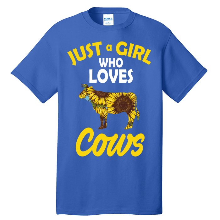 Just A Girl Who loves Cows Flowers Tall T-Shirt