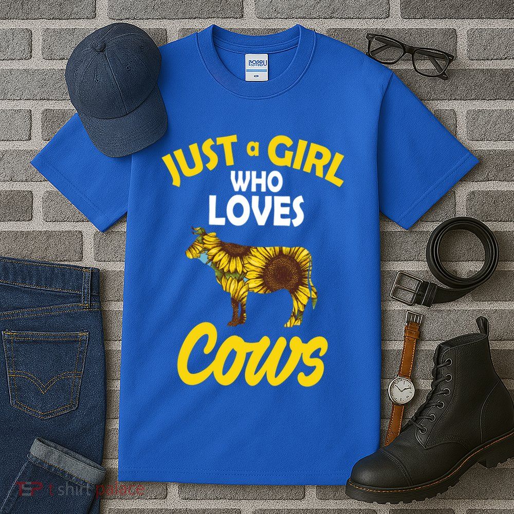 Just A Girl Who loves Cows Flowers Tall T-Shirt