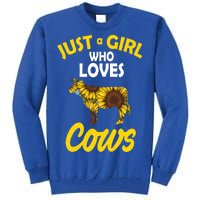 Just A Girl Who loves Cows Flowers Tall Sweatshirt