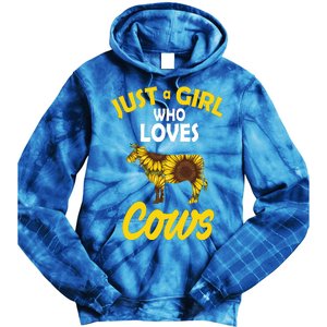 Just A Girl Who loves Cows Flowers Tie Dye Hoodie