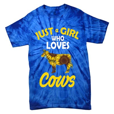 Just A Girl Who loves Cows Flowers Tie-Dye T-Shirt