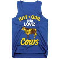 Just A Girl Who loves Cows Flowers Tank Top