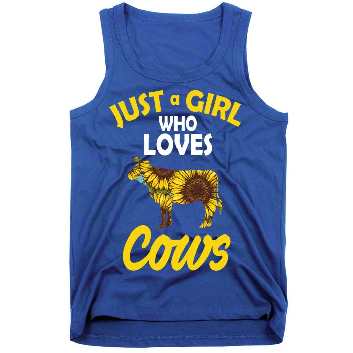 Just A Girl Who loves Cows Flowers Tank Top