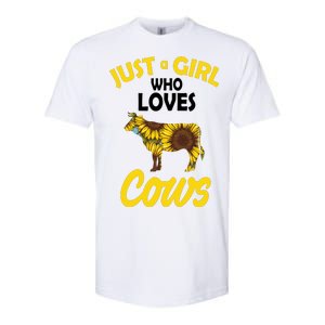 Just A Girl Who loves Cows Flowers Softstyle CVC T-Shirt