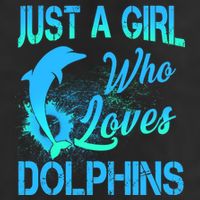 Just A Girl Who Loves Dolphins 7 Panel Mesh Trucker Snapback Hat