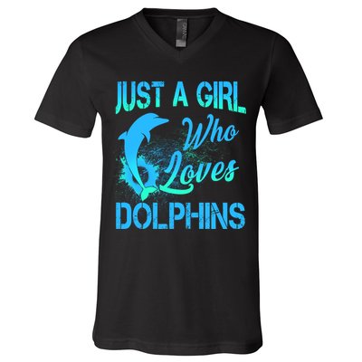 Just A Girl Who Loves Dolphins V-Neck T-Shirt