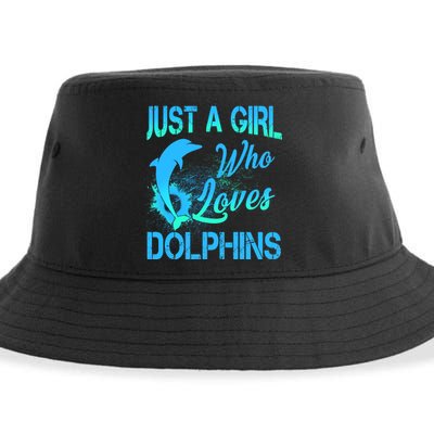 Just A Girl Who Loves Dolphins Sustainable Bucket Hat