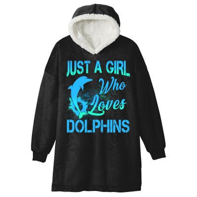 Just A Girl Who Loves Dolphins Hooded Wearable Blanket