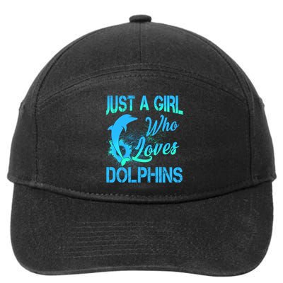 Just A Girl Who Loves Dolphins 7-Panel Snapback Hat